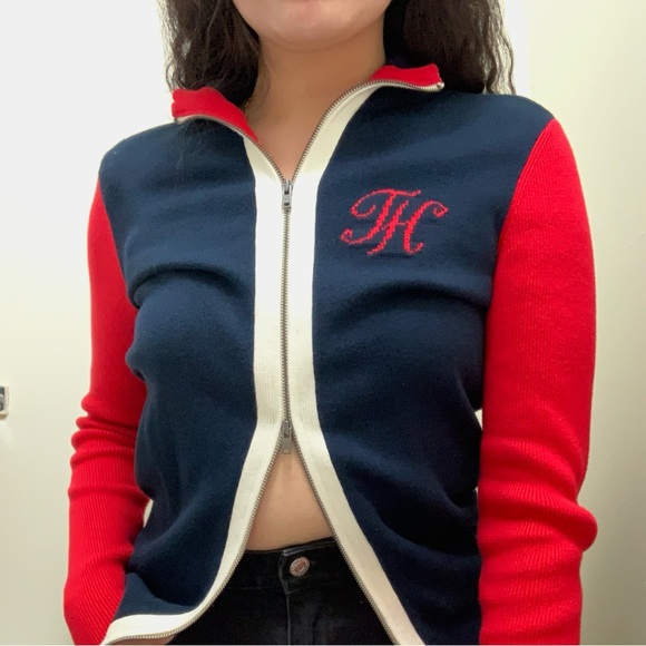Tommy Hilfiger Full Zip Up - Navy/Red - Picture 2 of 5